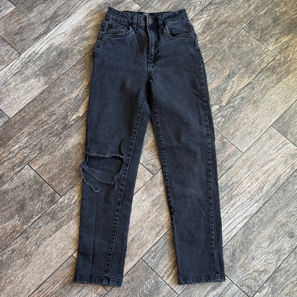 Cotton On Black High Rise Distressed Jeans
